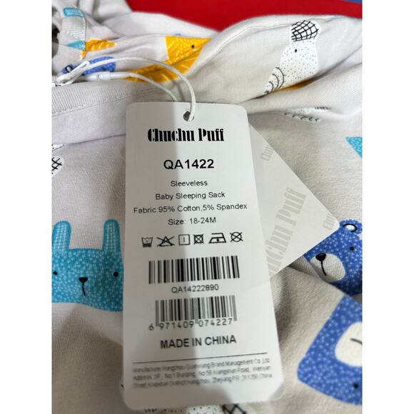 NWT Chuchu Puff Sleeveless Side Inverted Zipper Baby Sleeping Sack Size 18-24M - Picture 8 of 8